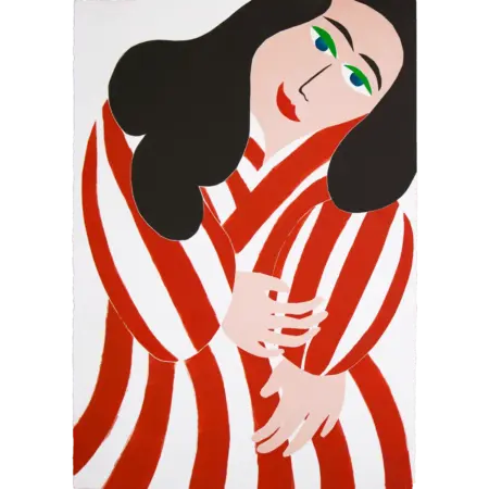 Lady in Red Stripes